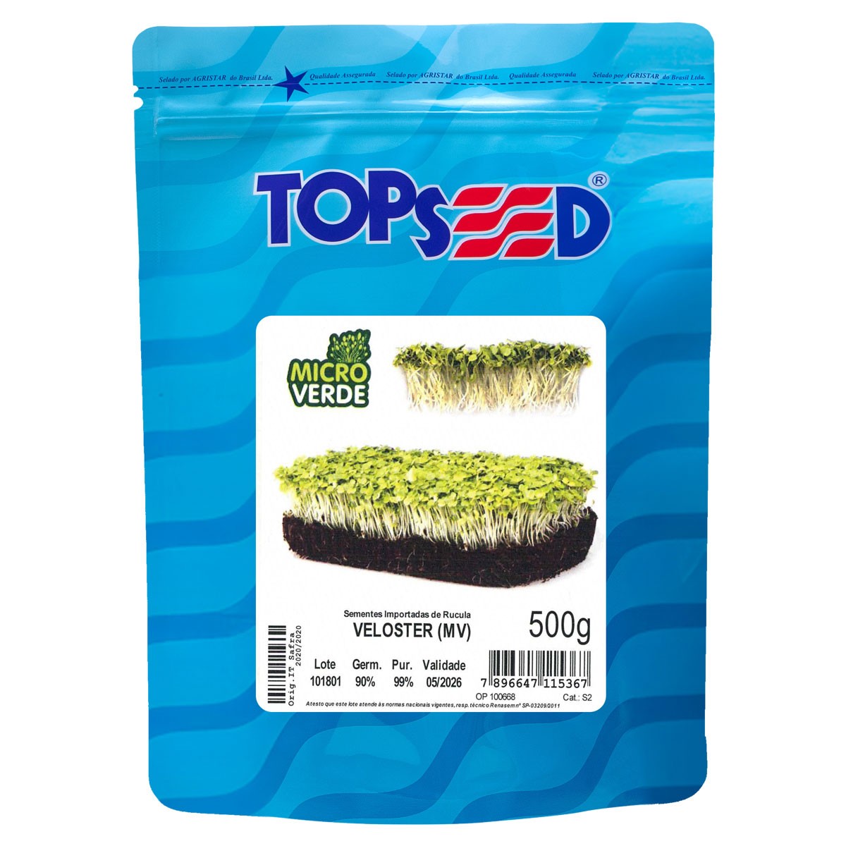 Sementes De Microverdes Rúcula Veloster Topseed - 500g