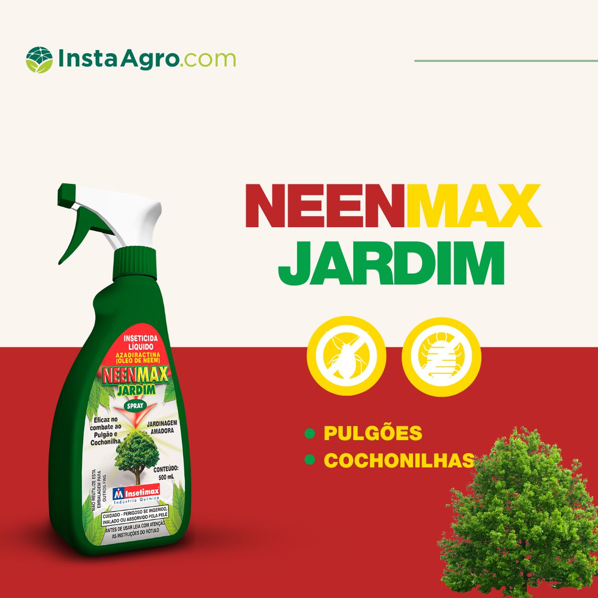 Óleo De Neem Pronto Uso Neenmax Jardim Insetimax - 500ml